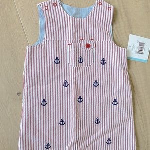 NWT 6mo Little Me Sailor Anchor Seersucker Romper